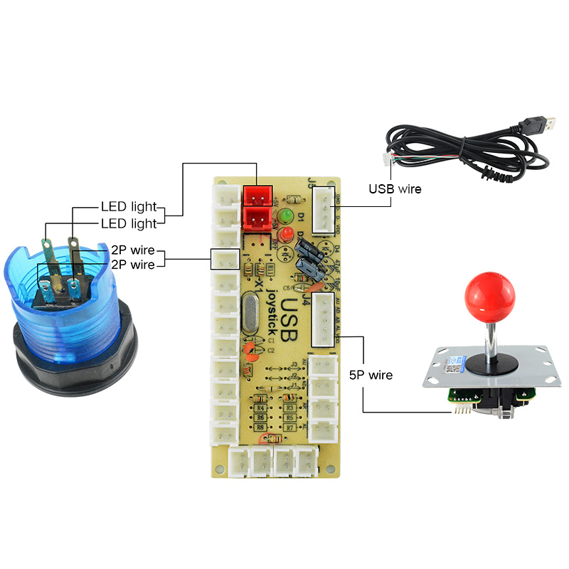 Arcade usb joystick jamma PCB boards USB bable encoder to PC joystick for arcade DIY handle KIT parts joystick replacement parts