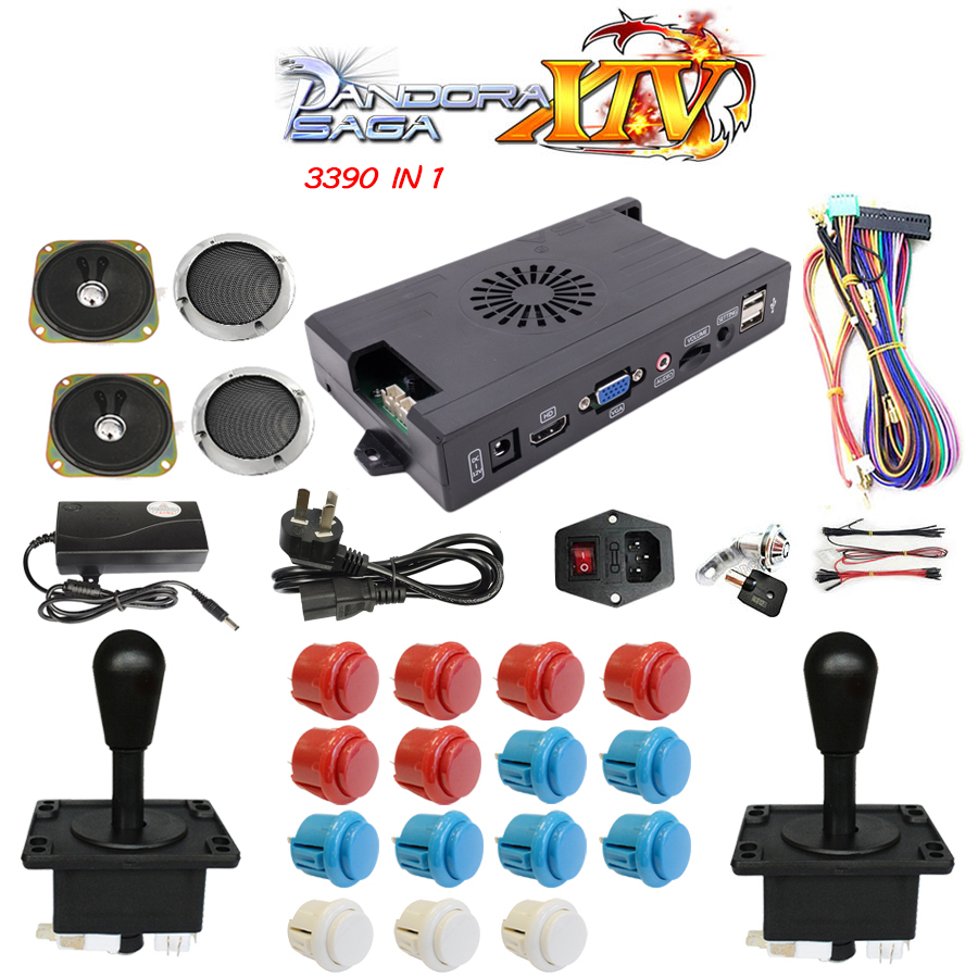 3390 in 1 3D pandora Box 14 DIY Arcade Kit game board 8 way American Style joystick & Push Button